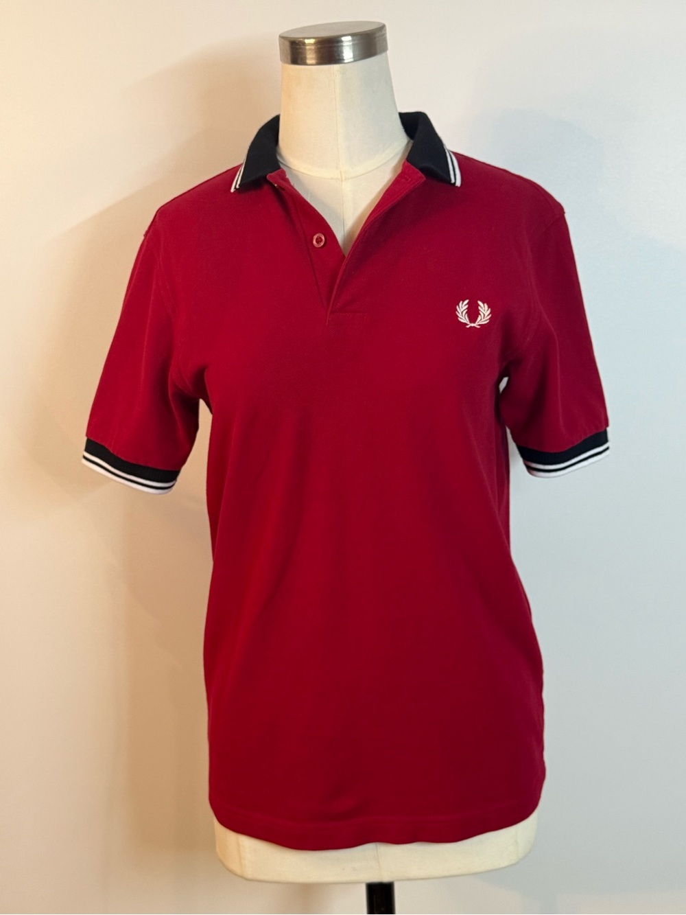 Fred Perry Red Polo with Black Contrast Collar